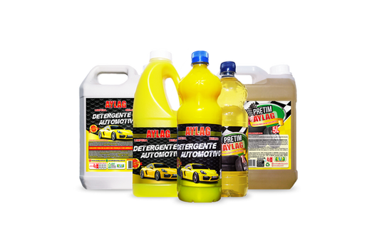 coleção de cinco produtos representando a linha de fabricação Automotivo Aylag