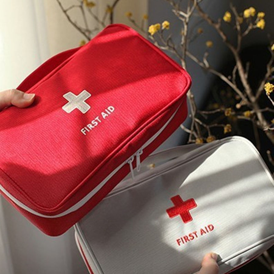 Thumbnail: Health Medicine First Aid Kit Oxford Cloth Portable Travel Storage Emergency Kit