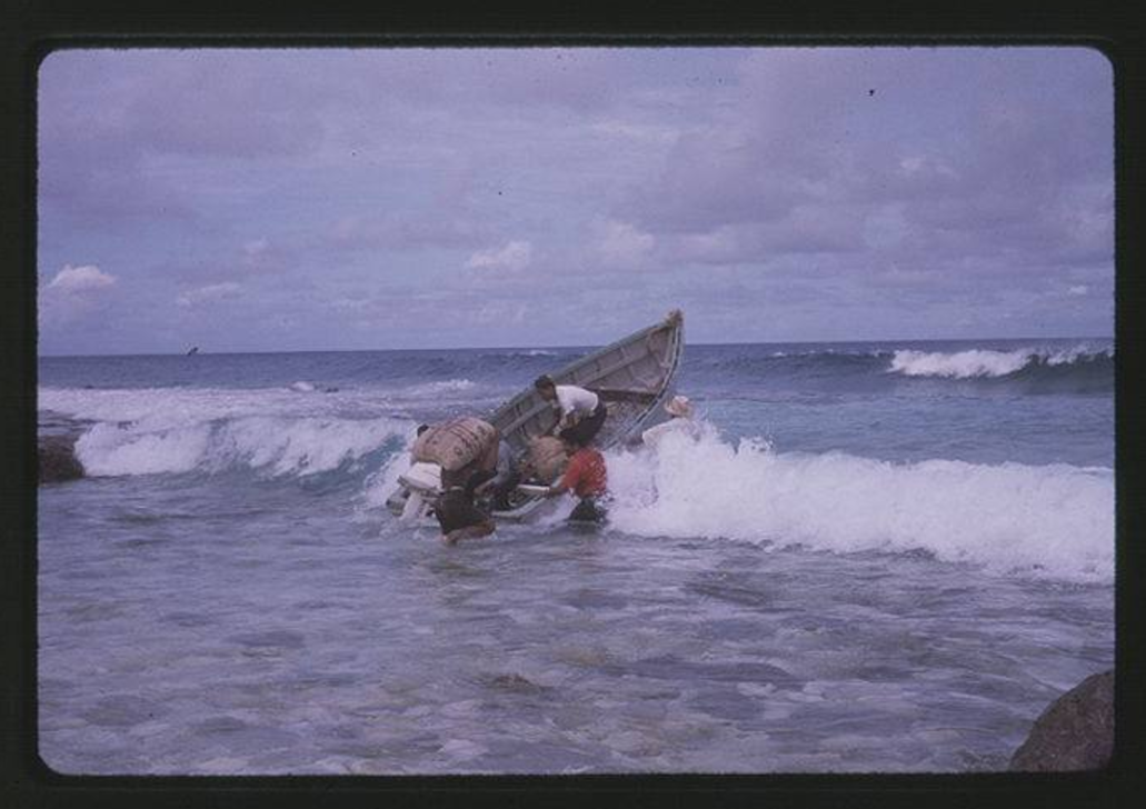 Small Boat Landing - 12-01-1963, Photo by Robert Kiste, Source -Robert C Kiste Collection, UHawaii,