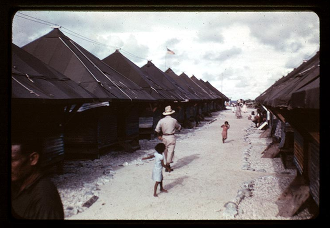 Tent City at Kawajalein, Photo by Leonard Mason, Robert C. Kiste Collection, UHawaii, Manoa