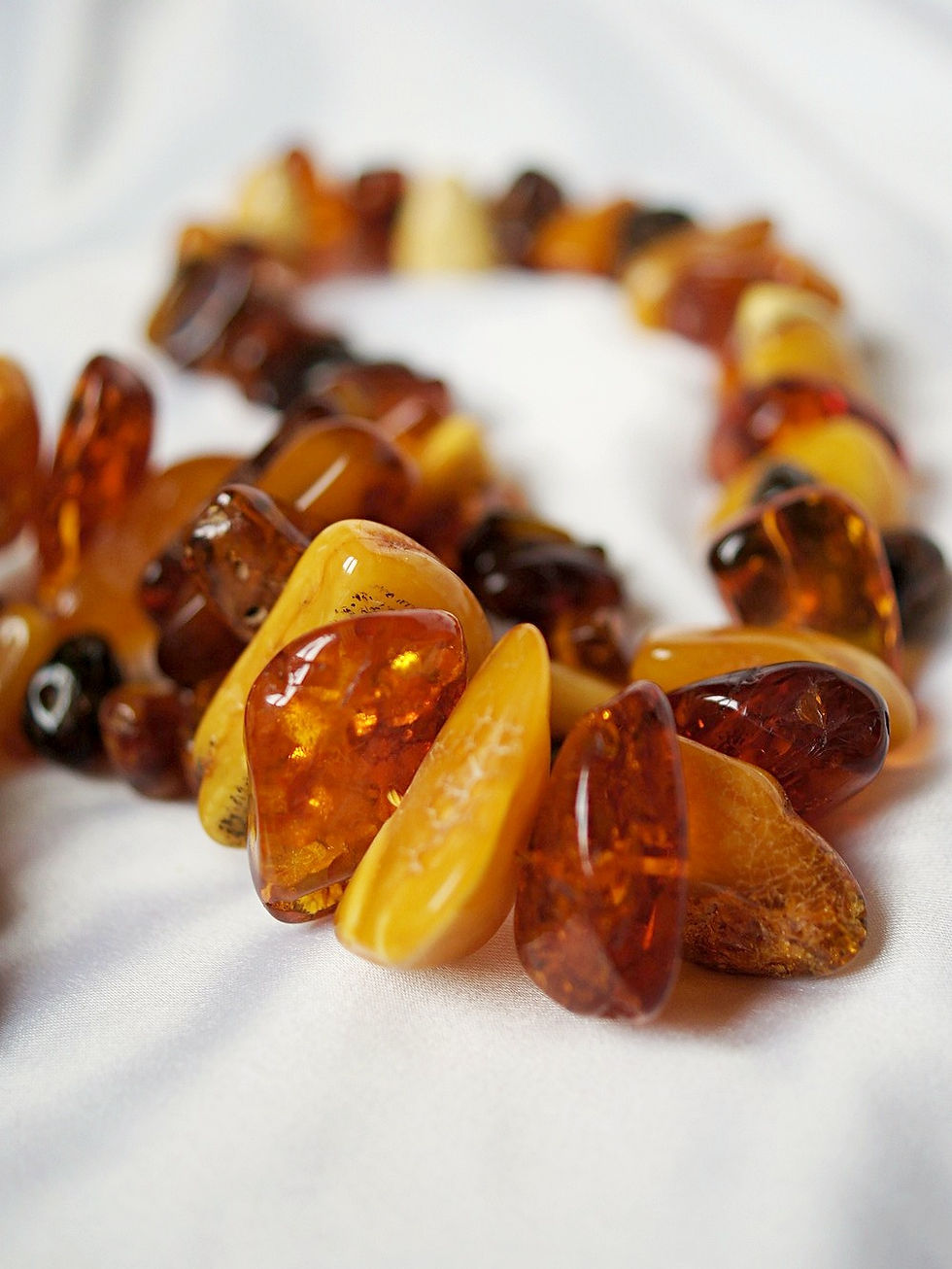 Miniature : Gros collier 4 ambres baltique naturel en chute vintage baroque vintage 80's