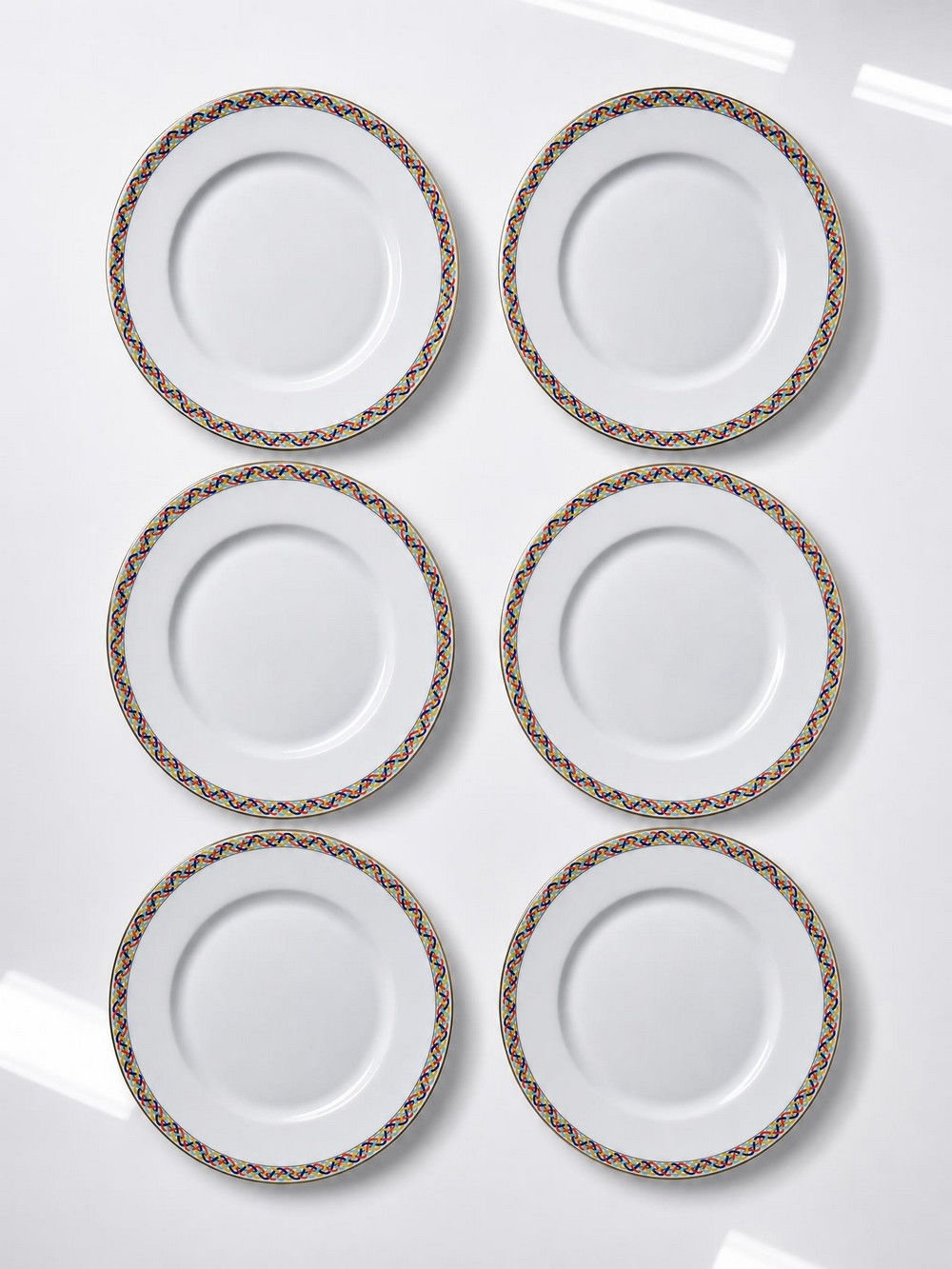 Suite de 6 assiettes plates en porcelaine de Limoges CH. Field Haviland vintages