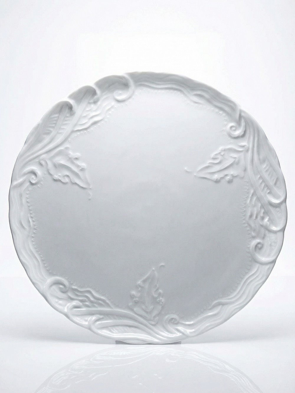Grand plat à tarte vintage/ancien porcelaine fine de Limoges blanche
