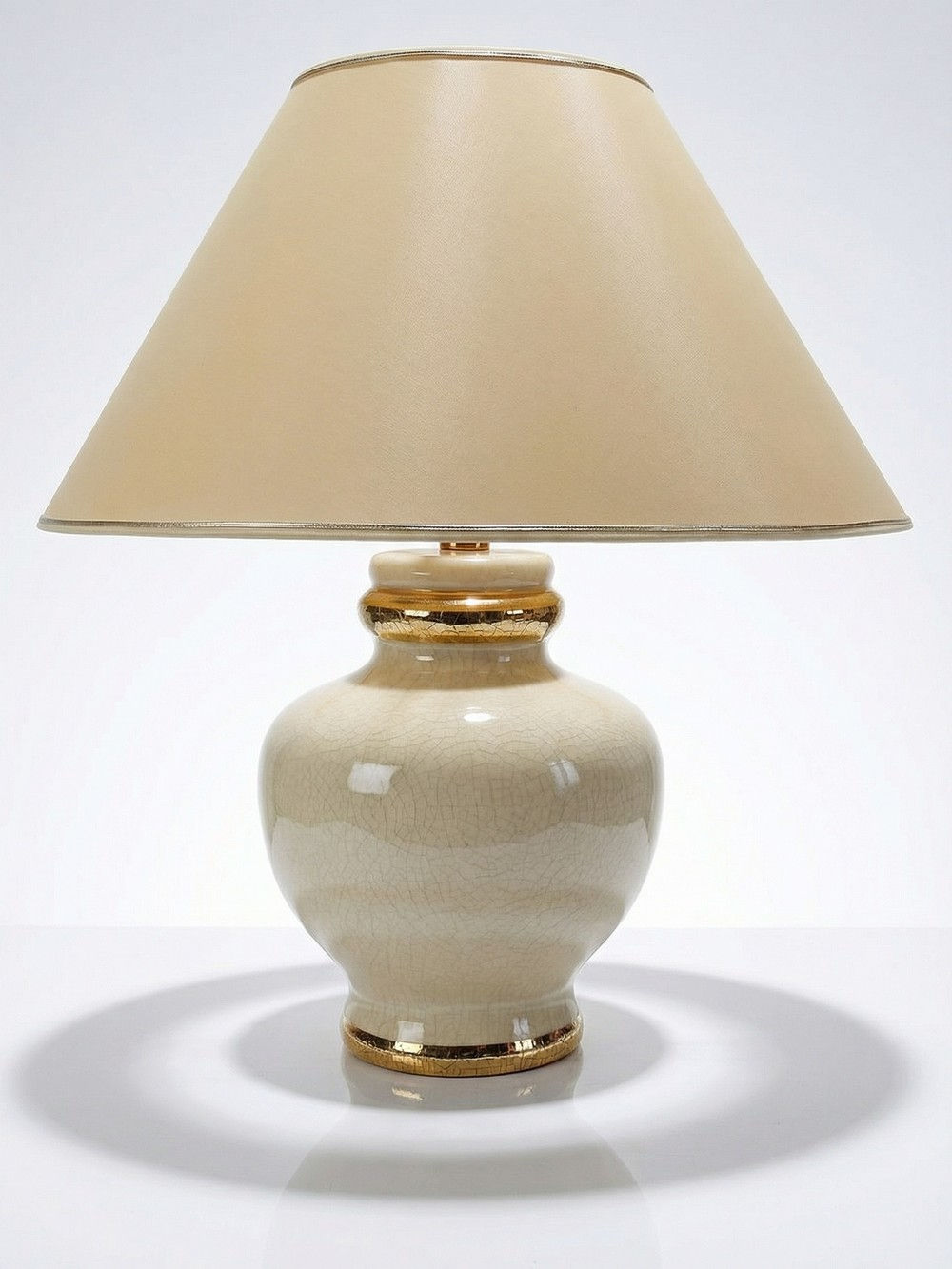 Lampe en faïence craquelée Le Dauphin "Dynastie" Panama vintage années 80-90