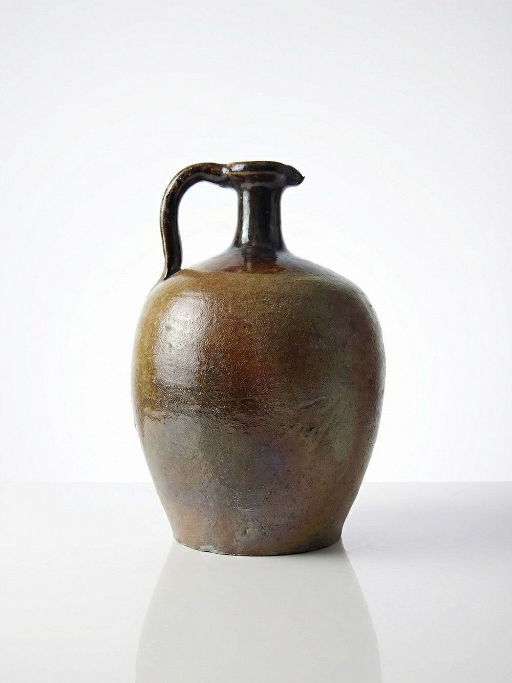 Cruche ancienne XIXe-XXe grès de Puisaye artisanal vernissée