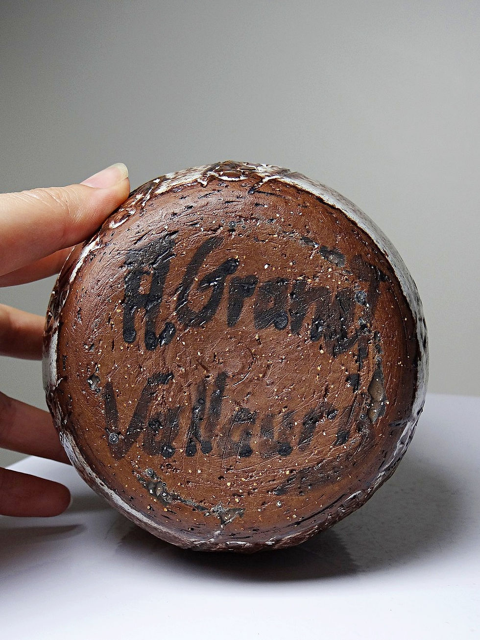 Miniature : Pot chouette vintage en grès émaillé Alain Granet, Vallauris années 1960-1970
