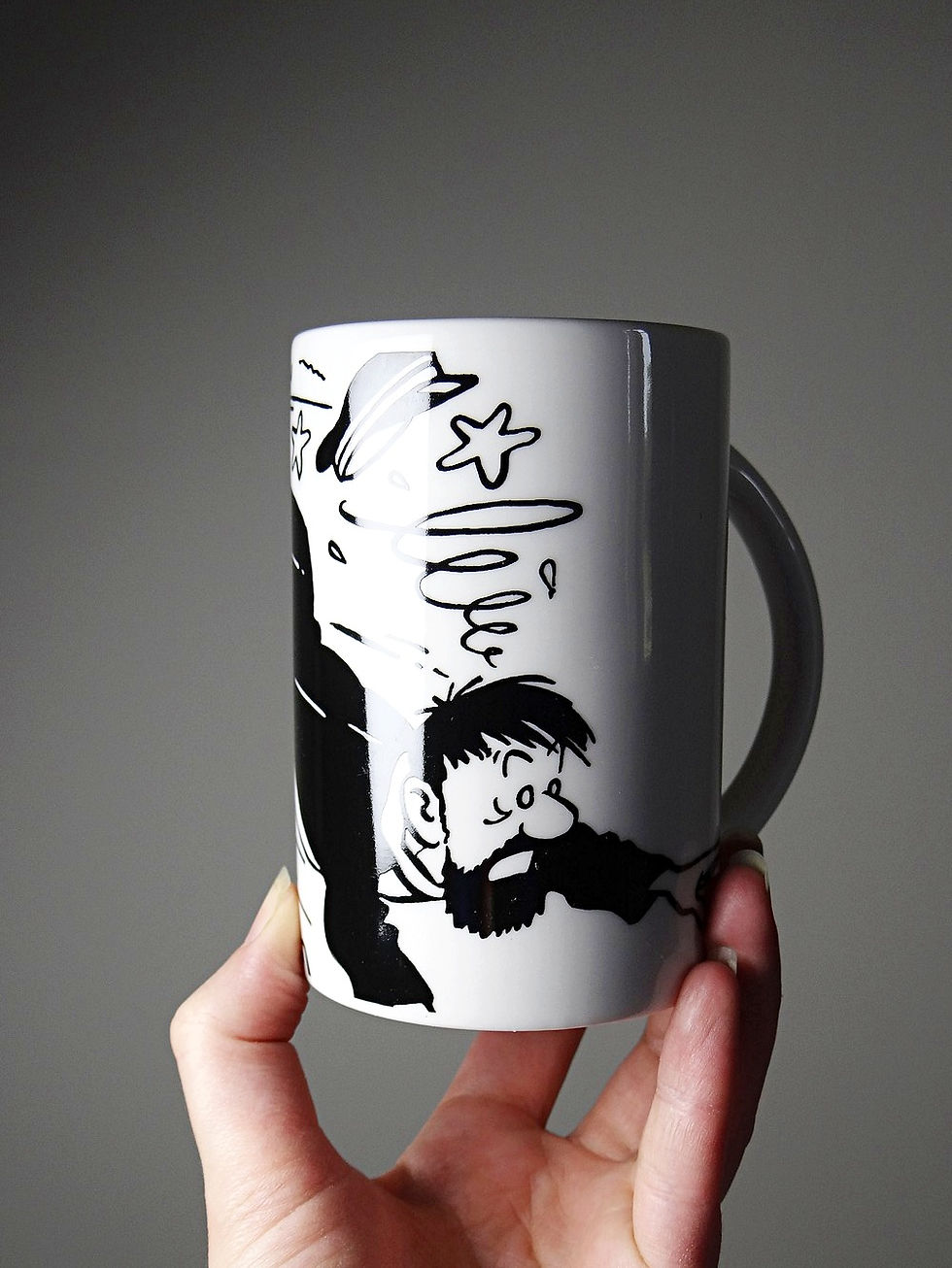 Miniature : Lot de 5 mugs/tasses porcelaine ou faïence Tintin noir et blanc contemporaines
