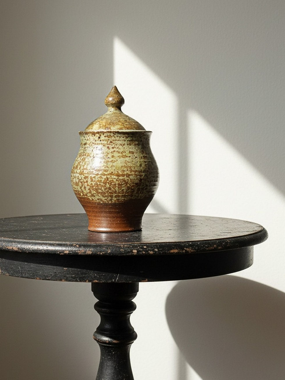 Boite en grès pyrité émaillé chic et rustique vintage années 50-60