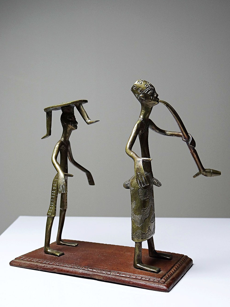 Miniature : Figurine Fon, Dahomey, Bénin, artisanat vintage années 1950-1970 laiton/bronze