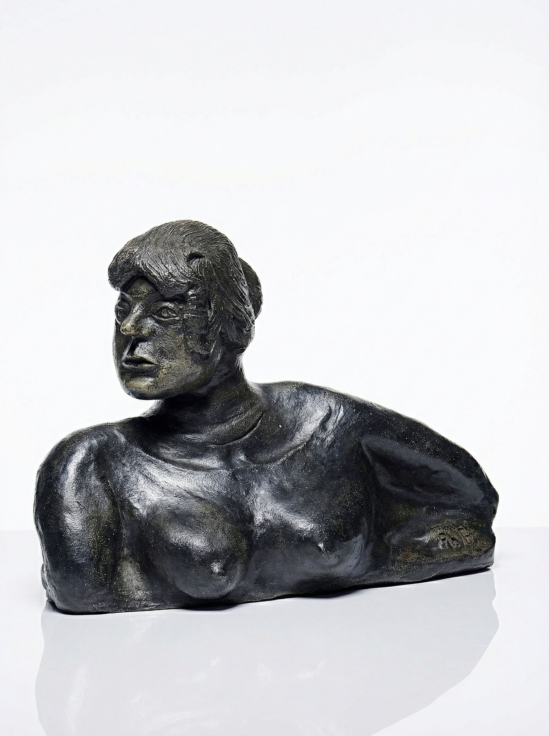 Buste de femme céramique XXe artisanat d'art à identifier