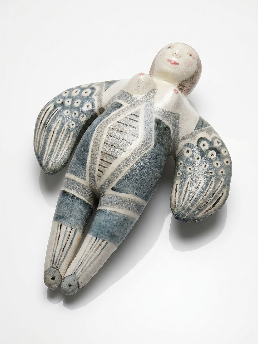 Miniature : Sculpture murale en céramique d'art d'atelier, sirène stylisé vintage