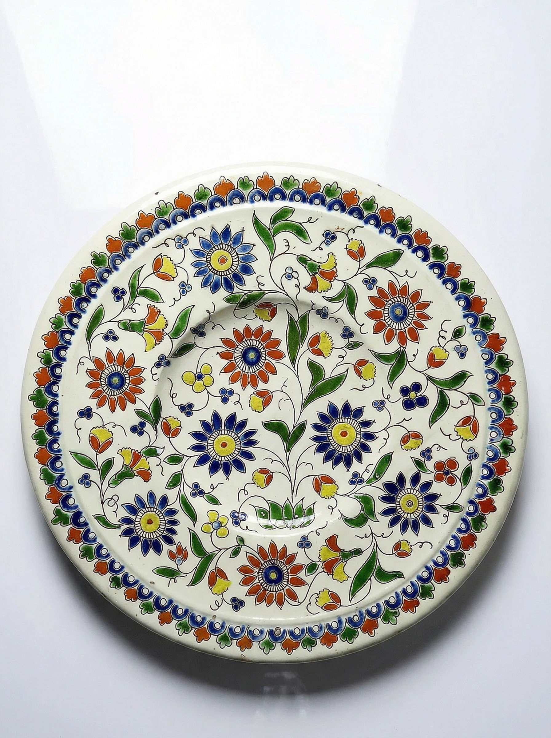Plat émaux de Thoune signé Schoch-Läderach ancien Suisse artisanal & rare