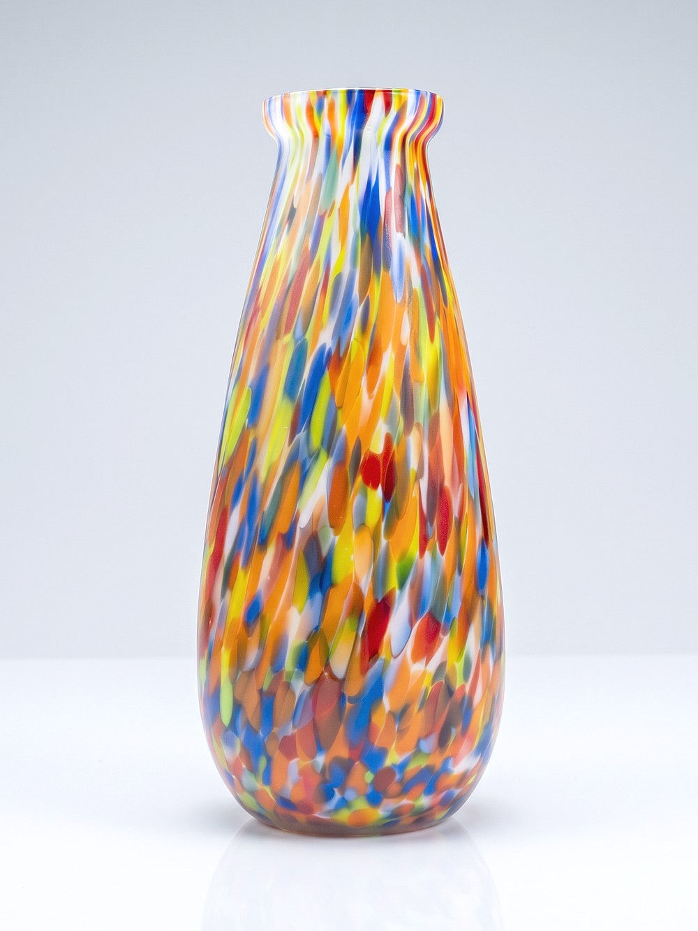 Vase ancien en verre jaspé polychrome type Clichy-Legras, Art déco