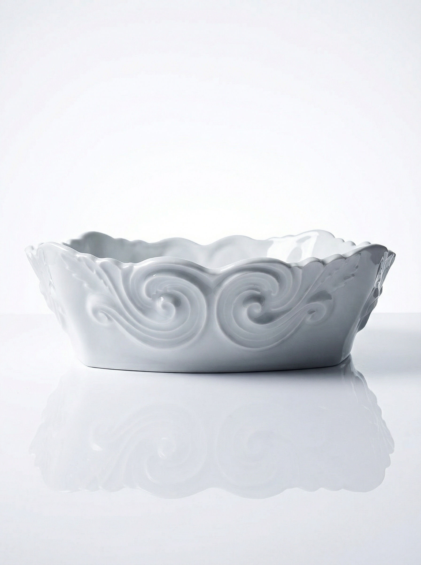 Coupe/saladier carré en porcelaine céladon Limoges vintage 50-70