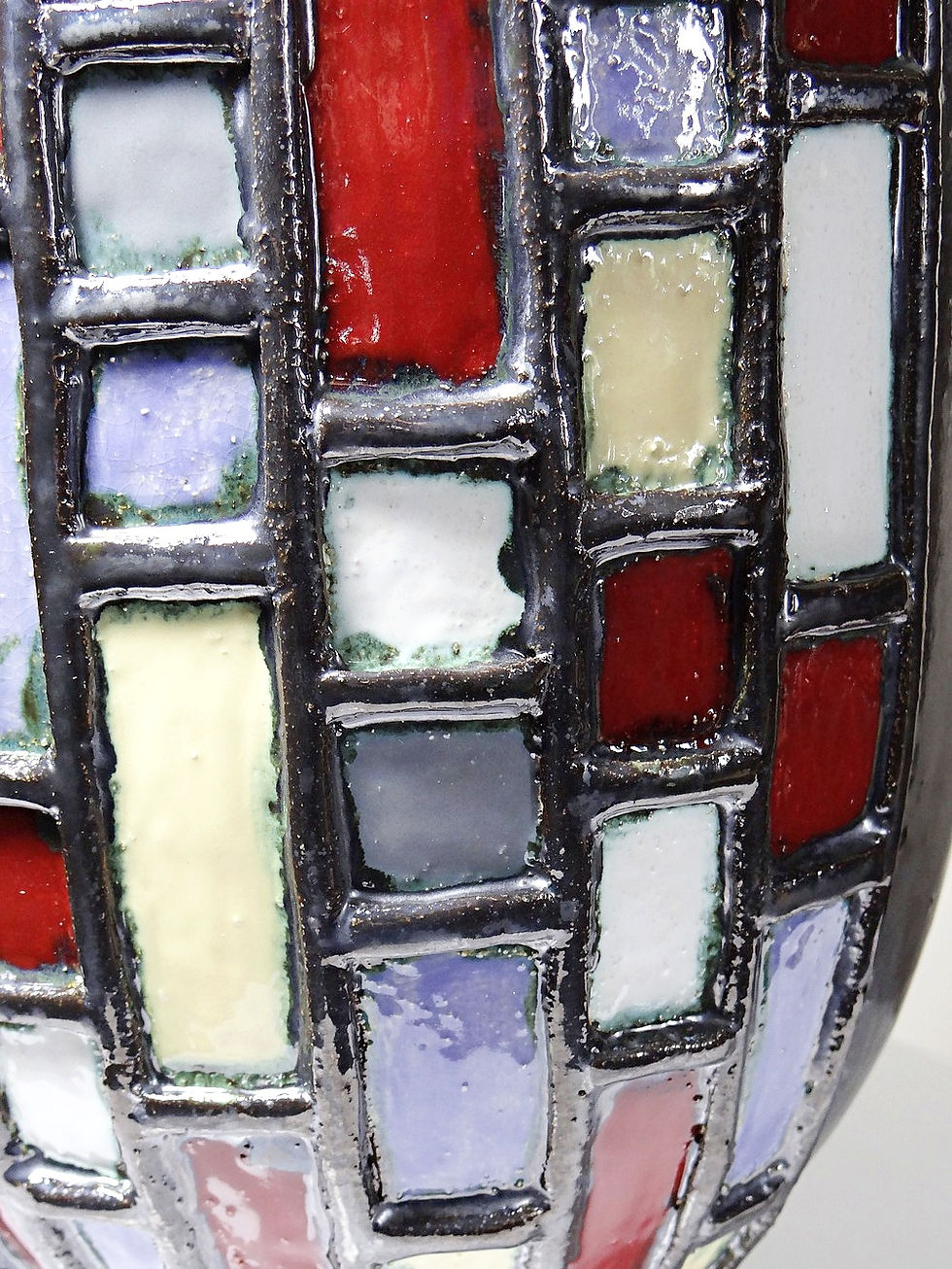Miniature : Grand vase moderniste en céramique d'art émaillée noire vintage années 50-70