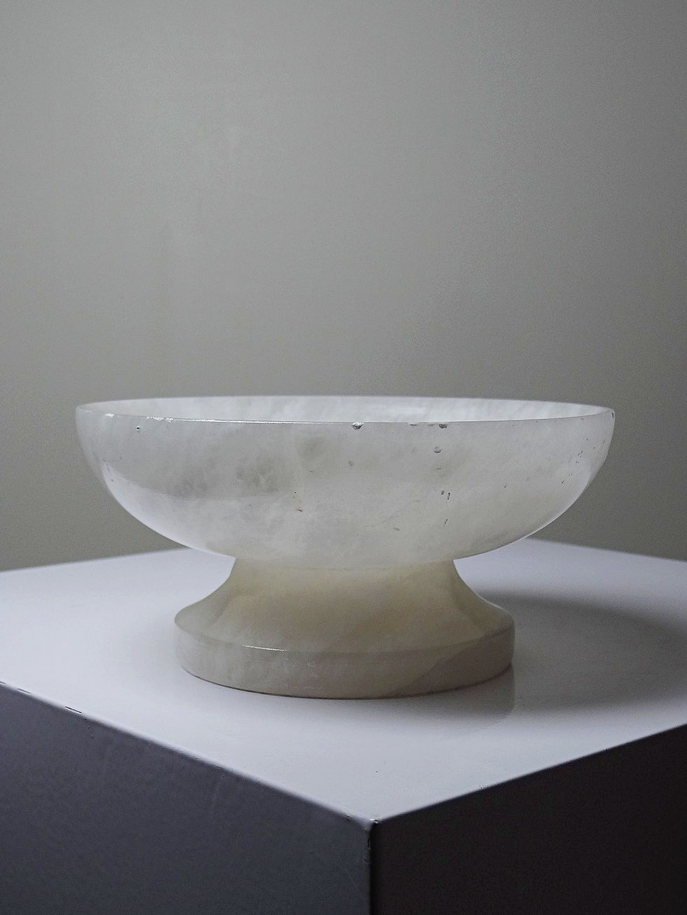 Miniature : Coupe ou vide-poche vintage en albâtre blanc, Italie années 60-70