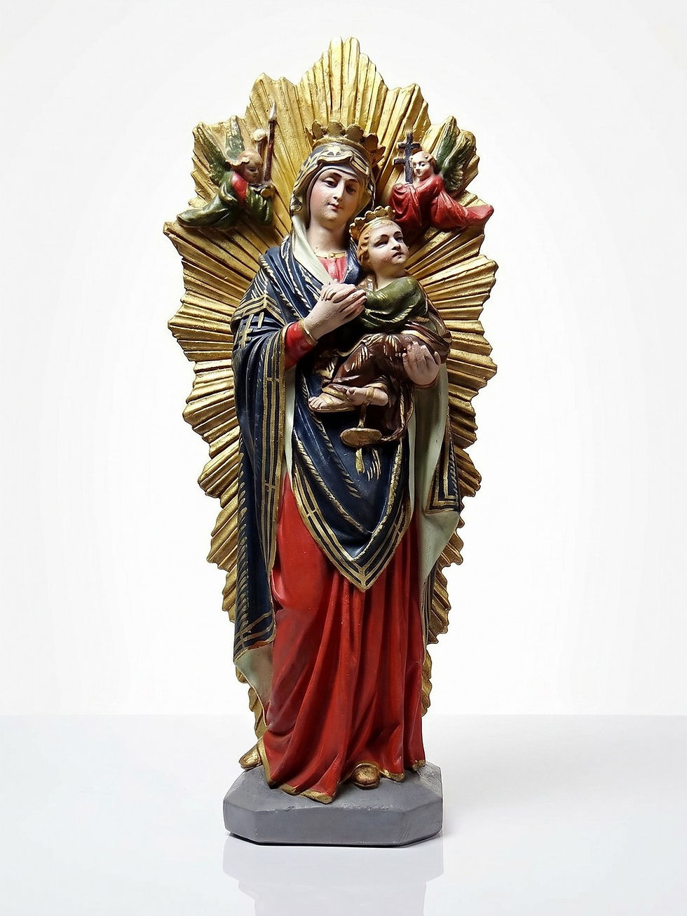 Miniature : Statuette ancien Vierge ND du Secours Pertpétuel Carton Romain Raffl Paris