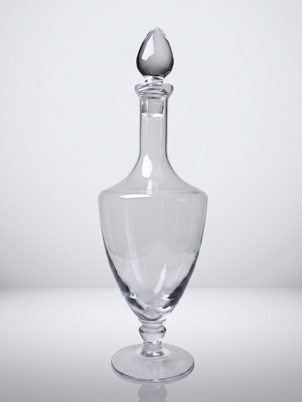 Grande carafe à décanter balustre vintage en cristal soufflé, années 1960