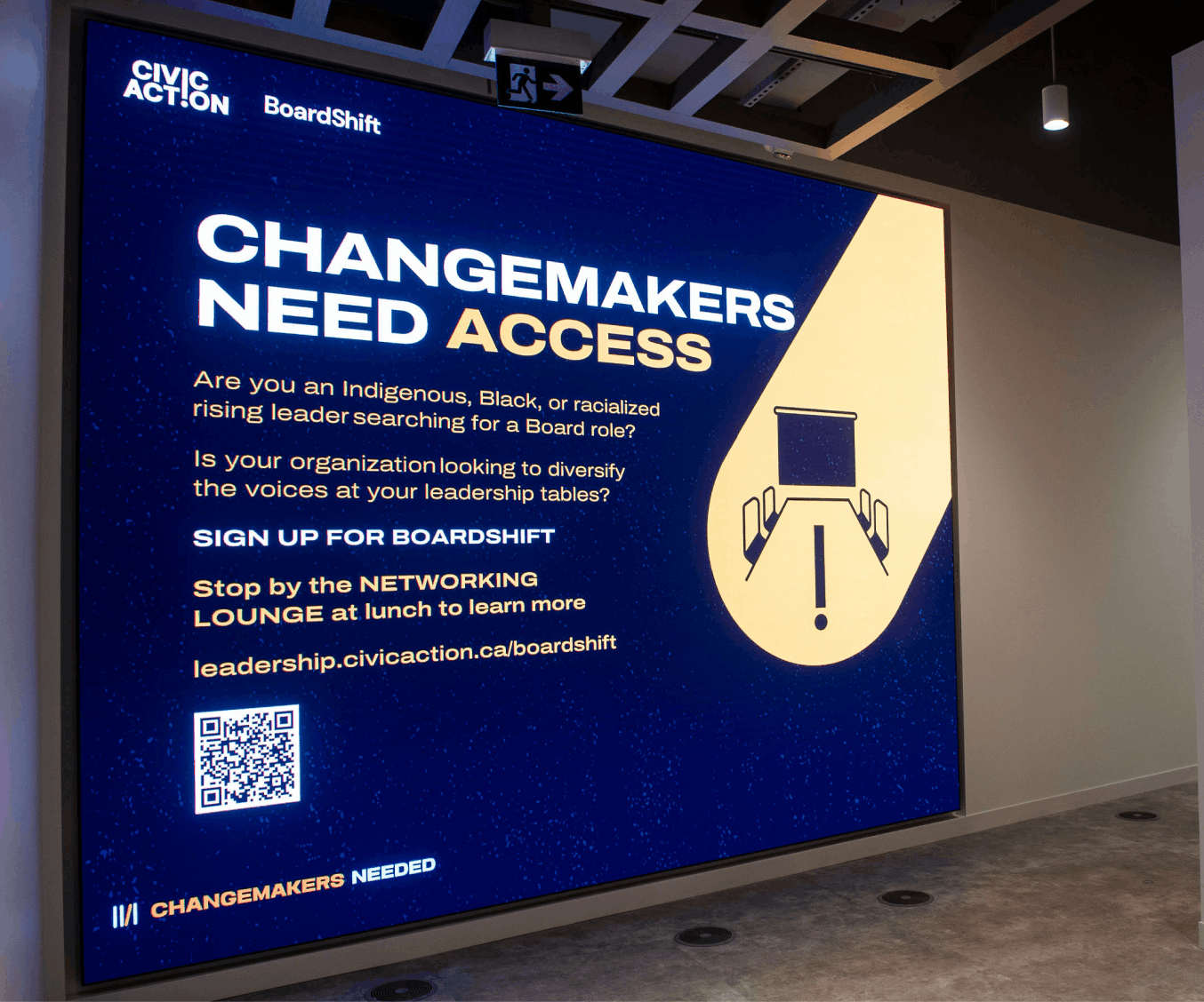 Welcome wall screens onsite