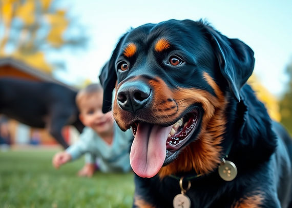 Rottweiler playing with kids.jpg