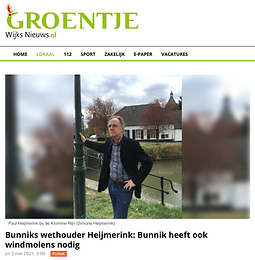 Bunniks wethouder Heijmerink: Bunnik heeft ook windmolens nodig
