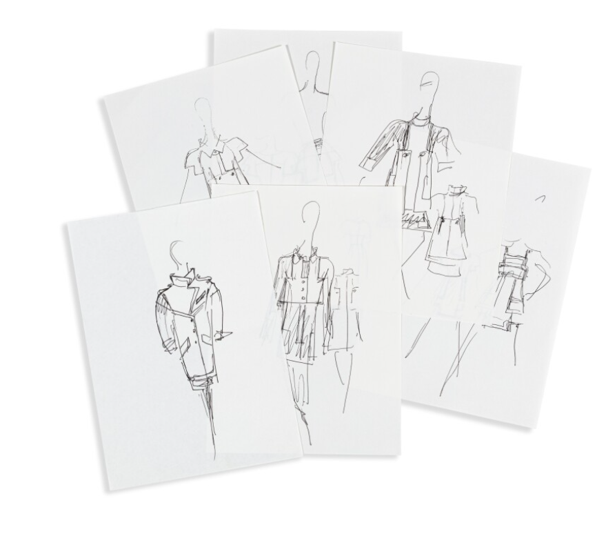 Croquis desenhados por Karl Lagerfeld - Foto: Reprodução/Sotheby’s