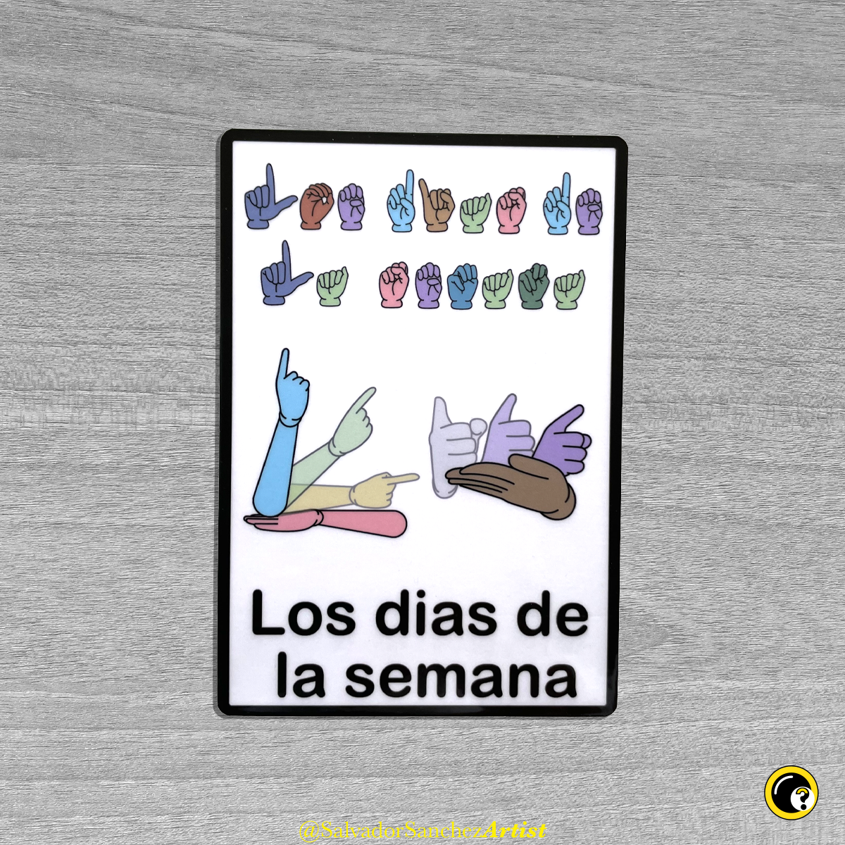 Pancarta de los días de la semana en ASL para el aula