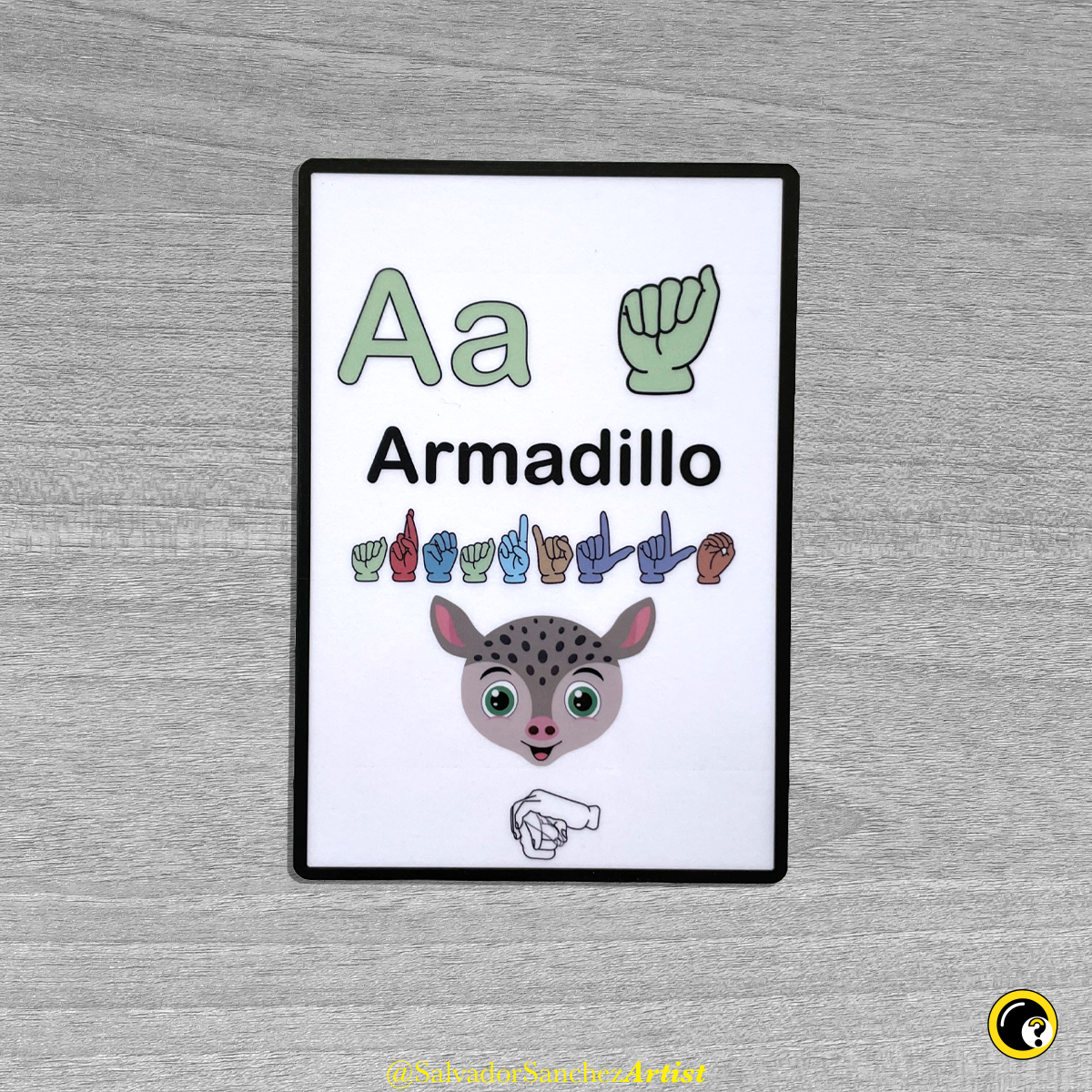 Pancarta del abecedario de animales en ASL para el aula