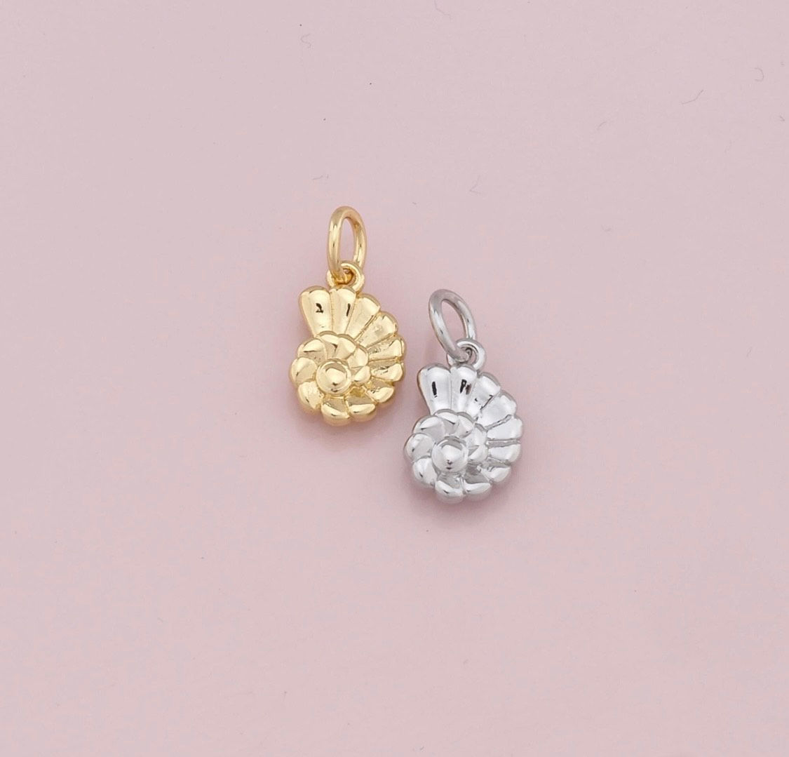 Silver Mini Nautilus Shell Charm