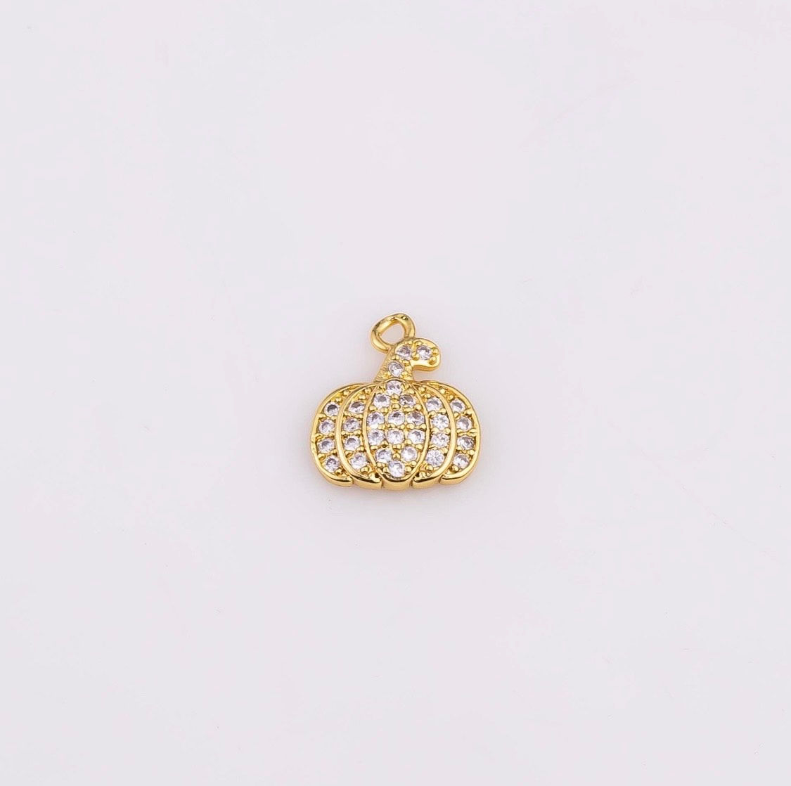 Gold CZ Pumpkin Charm