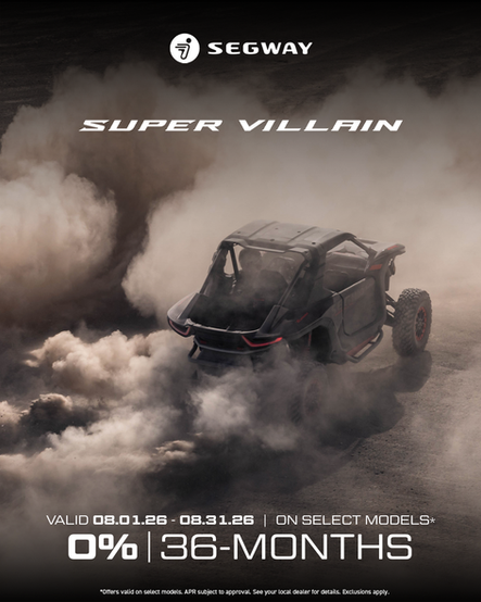 Finance the Segway Super Villain at 0% for 36 mo - scaling up 1% up to 84 mo subject to approal. Apply online now without affecting your credit and see if you qualify!