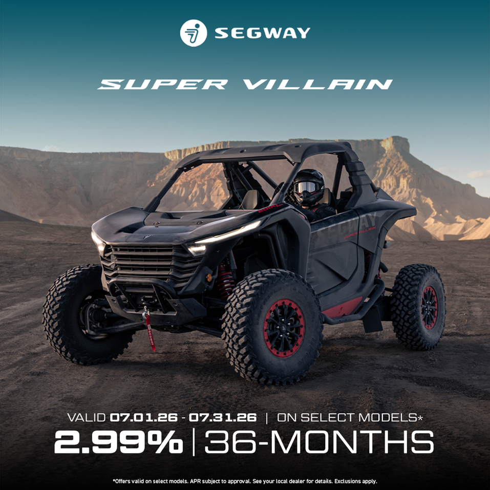 Promotional Financing Rates Available for the nee Segway Super Villain for sale at Corona Powersports.