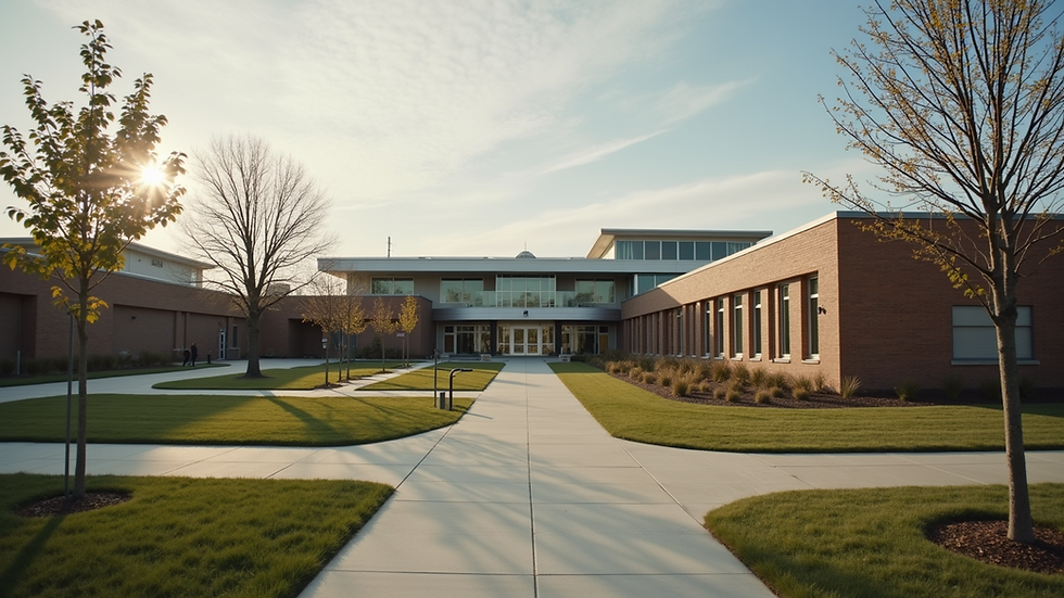 Eye-level view of a community center in Harrisburg