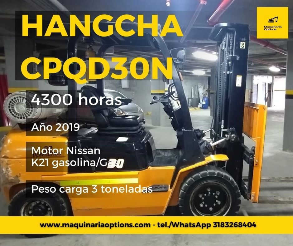 Montacargas Hangcha CPQD30N año 2019