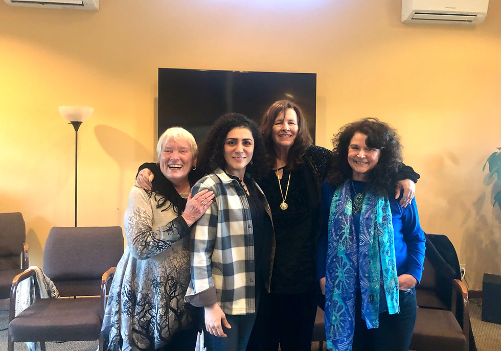 February 2020 - Petaluma CA, Me, Jean Houston (in black) and her team of unforgettable women