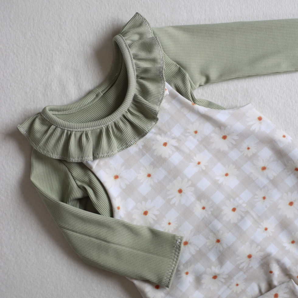 Thumbnail: Ribbed ruffle neck tee