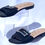 Thumbnail: GUCCI BLACK SATIN SLIDE WITH CRYSTALG