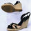 Thumbnail: BURBERRY OPEN TOE WEDGES WITH ANKLE STRAP