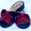 Thumbnail: GUCCI NAVY BLUE LEATHER RED BOW SLIDES