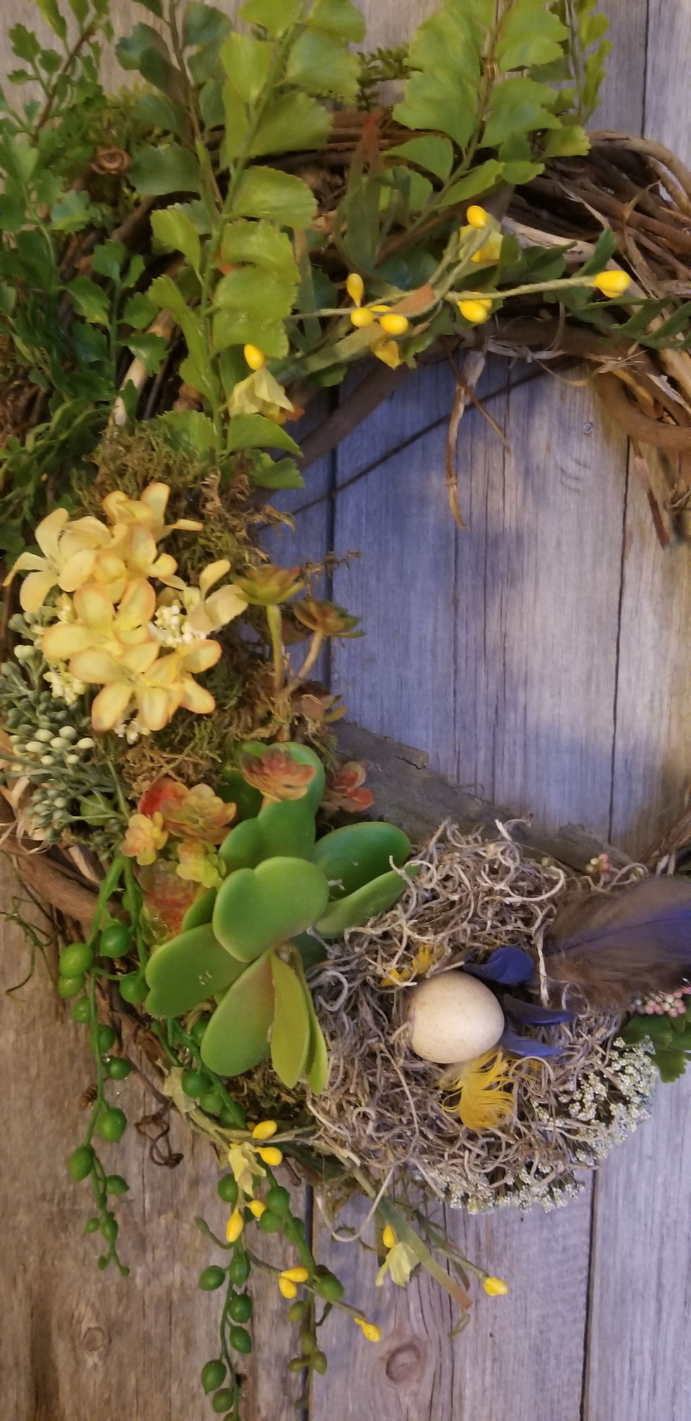 Thumbnail: 151 - Vine Spring Wreath with Succulent