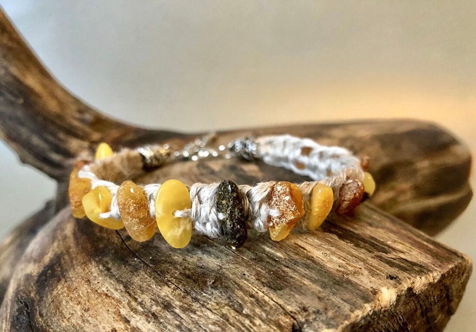 Thumbnail: The Nord Haus Amber and Linen Bracelet (large) is part of our Heritage Collection