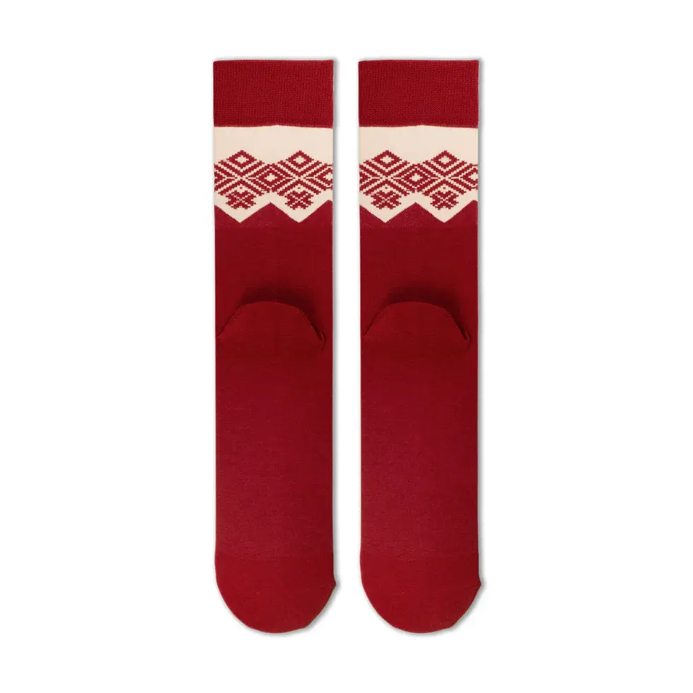 Thumbnail: The auseklis nordic socks feature a striking design inspired by Latvian mythology