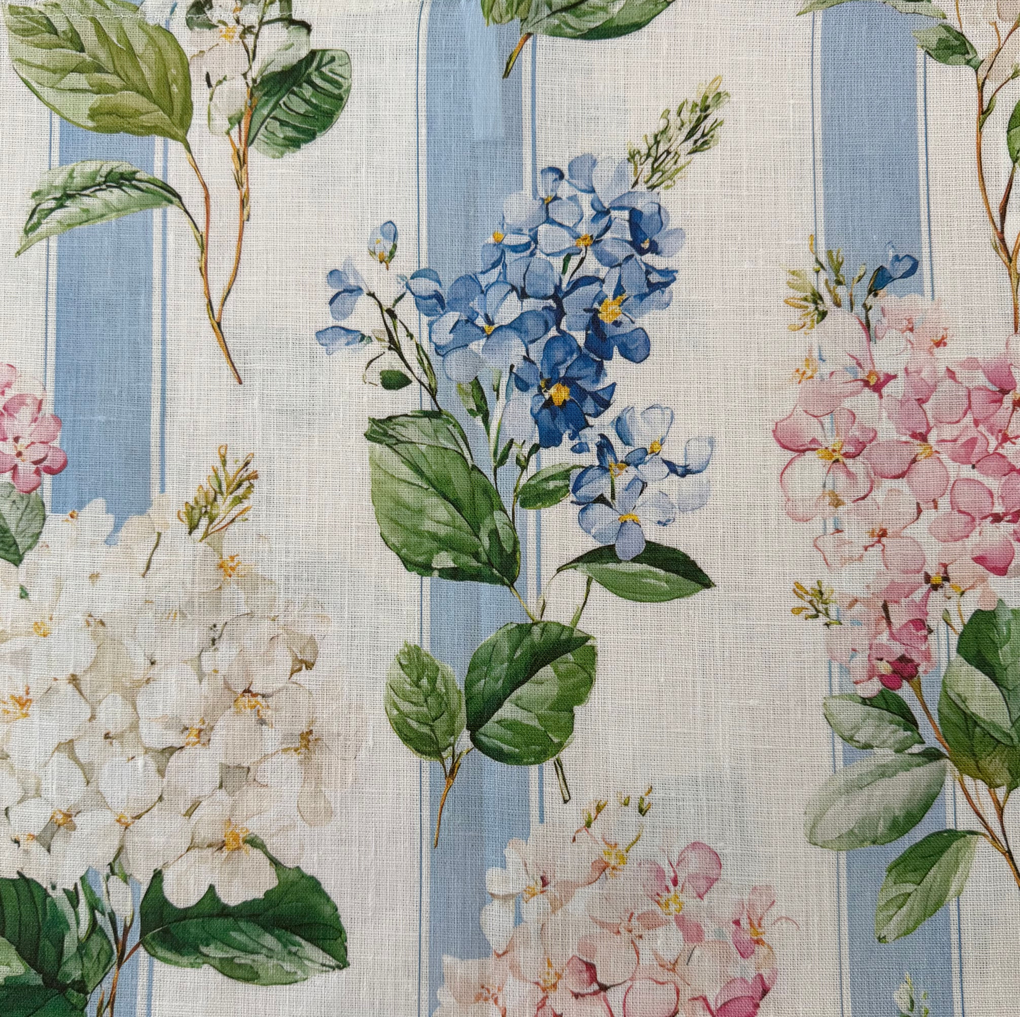 BLUE AND PINK LILACS Pure Organic Linen Tea Towel