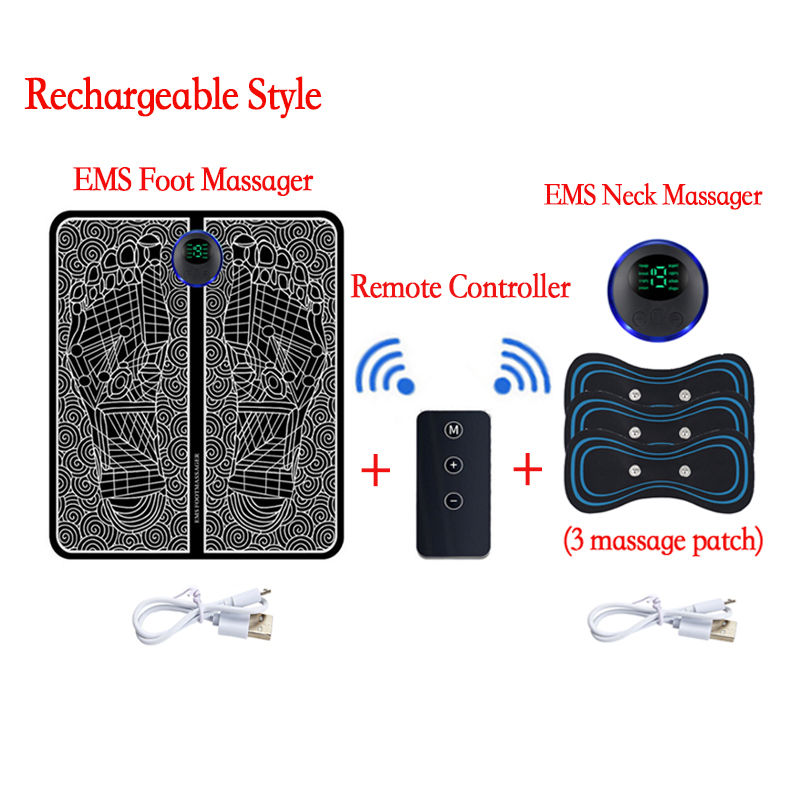 Thumbnail: Remote EMS Foot Massager Pad Portable Electric Muscle Stimulation Massage Mat Im