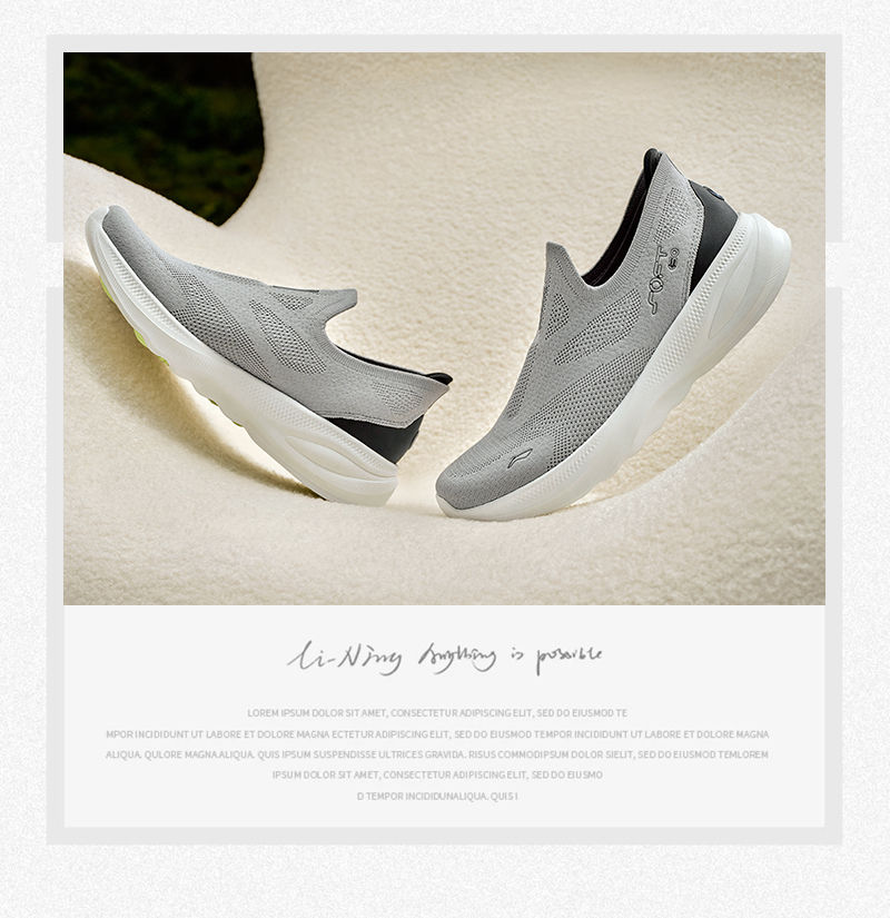 Thumbnail: Li-Ning Men's SOFT GO 2 KNIT Slip-on Casual Walking Shoes Cushion Comfy Stable L