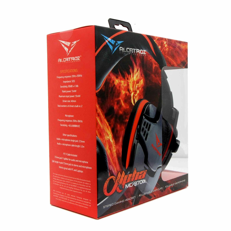 Alcatroz Alpha MG-370 Gaming Headset - Black/Red