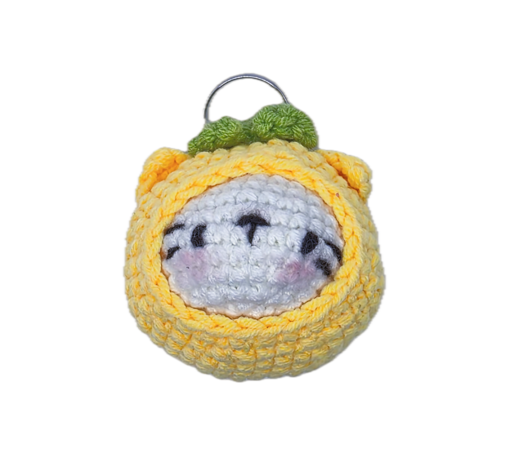Lemon Cat Crochet Keychain