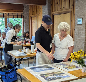 JJ Jiang teaching watercolor painting at Wildacres Retreat on the Blue Ridge Parkway