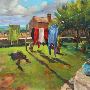 Oil painting of Tuscan, Italy by NC Artist JJ Jiang.  Sold