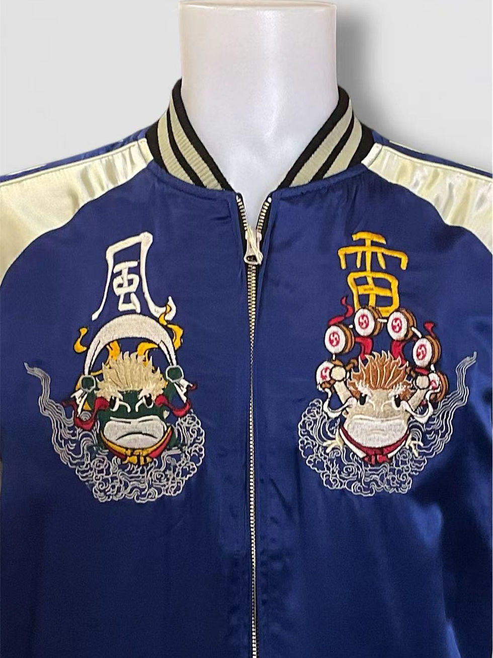 参丸一スカジャン ○参丸一 SOU-00006 -51 サンマルイチ『風神雷神』ALL刺繡